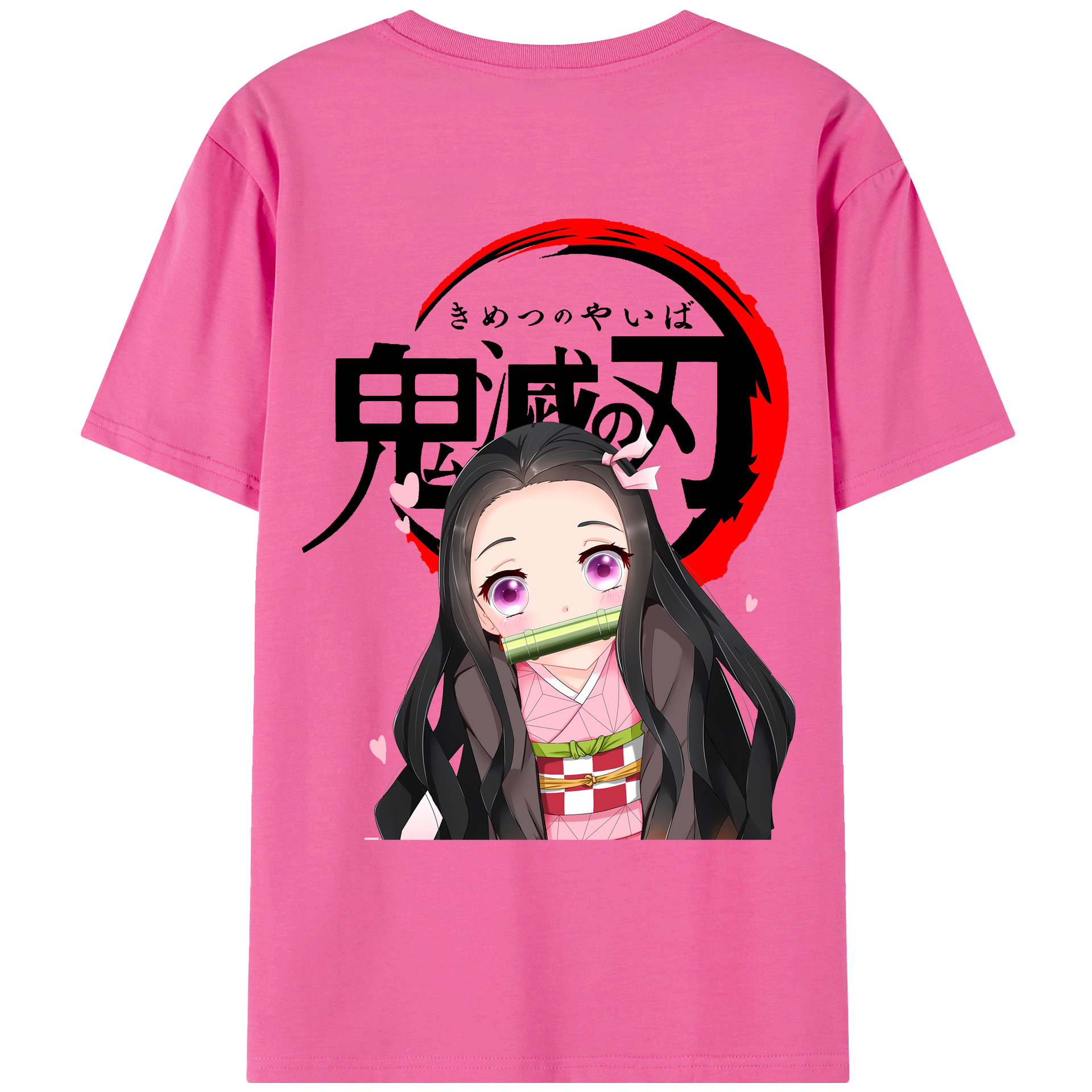 （画像用） 鬼滅の刃（きめつのやいば）竈門 禰󠄀豆子／かまど ねずこ Kamado Nezuko レディース半袖Tシャツ(バックプリント)